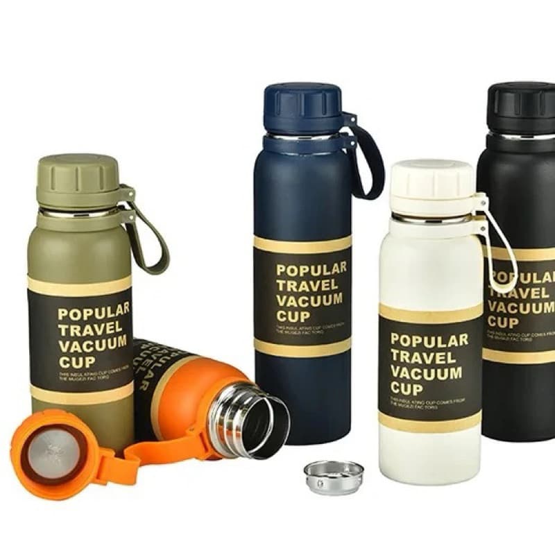 Garrafa Térmica 800ml em Aço Inoxidavel Modelo Travel à Vácuo Esportes Térmica Garrafa Grande Capacidade Portátil Chá