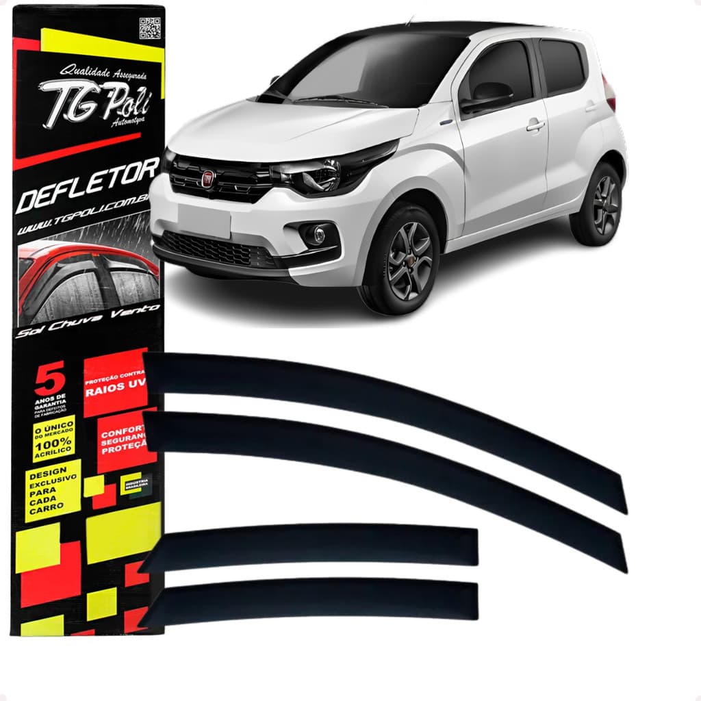 Calha de Chuva Defletor Fiat Mobi 2016 A 2025 4 Portas Original TG Poli