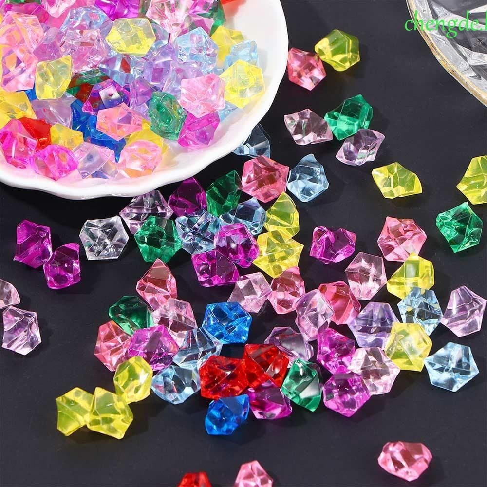 CHENGDEBR Seixos 50 Pçs/Saco DIY Artesanato Acrílico 1.4 * 1.1cm Colorido Decoração Do Tanque De Peixes Pedras Artificia