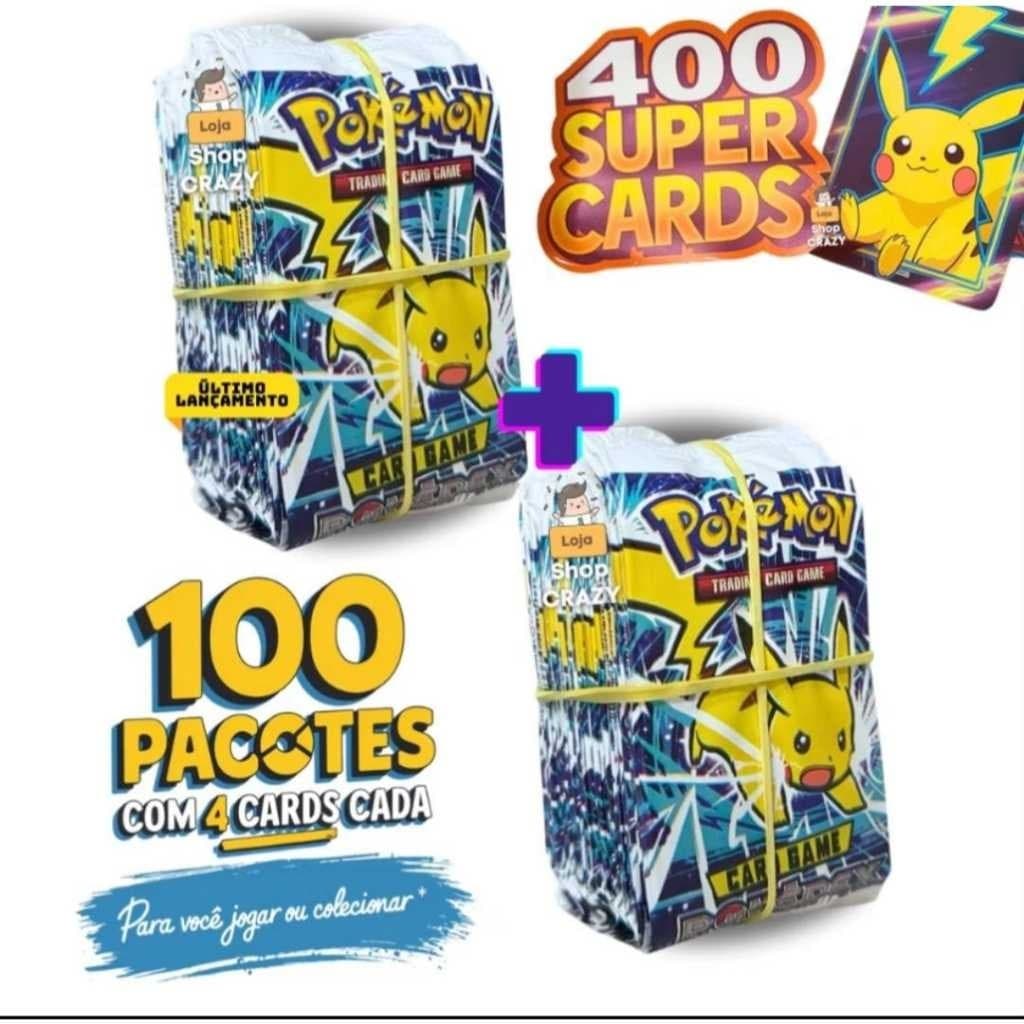100 Pacotinhos POKEGO! | São 400 CARDS | Bafo ou Colecionar 2 Pacotões de Cards