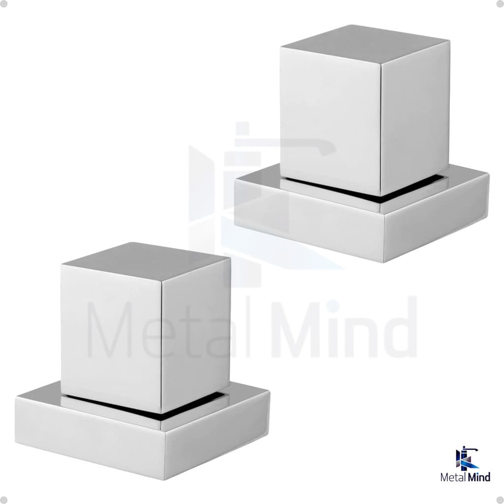 2 Acabamento Quadrado Cromado Luxo em Metal Para Registro De Chuveiro Padrão Deca