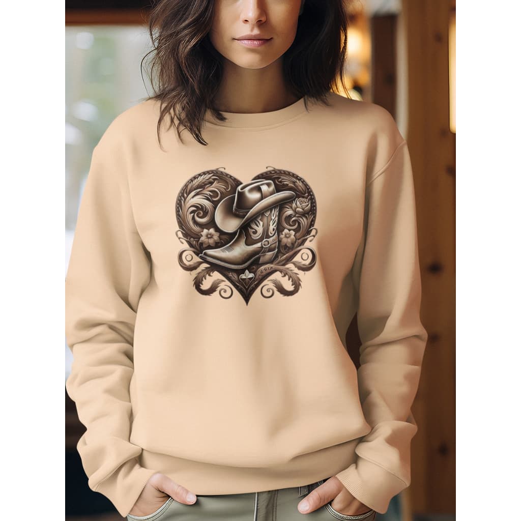Moletom Feminino Suéter Frio Inverno Moda Country Cowboy Boiadeira Despojado Flanelado