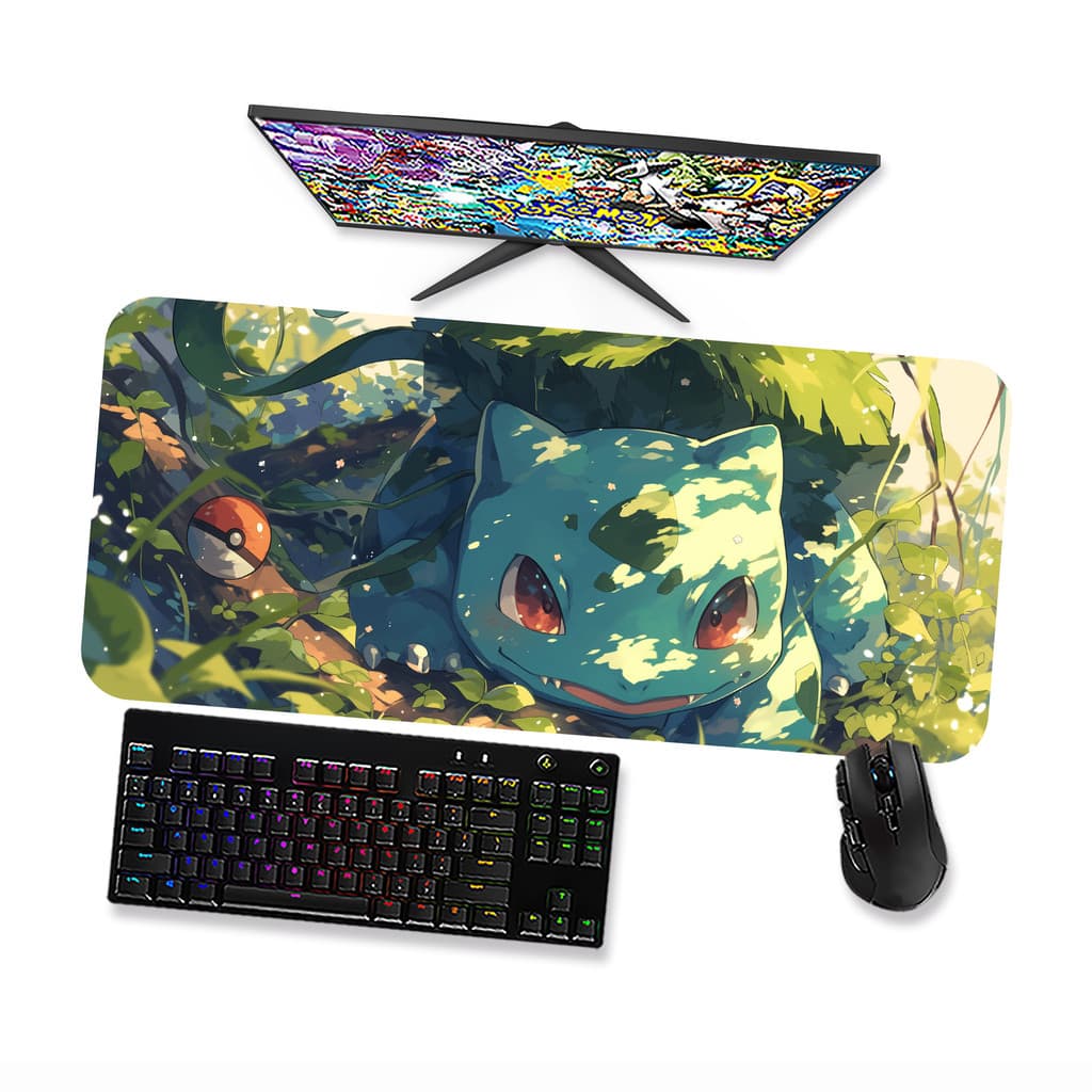 Mousepad POKEMON BULBASAUR 1 Speed Costurado Mouse pad Gamer 90x40 70x30 80x40 60x40 45x40