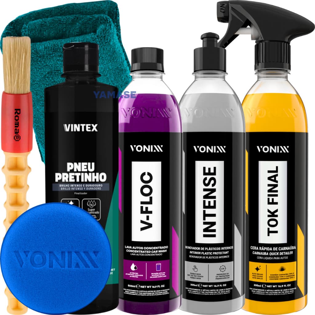 Kit Shampoo V-Floc Cera Tok Final Revitalizador Intense Pneu Pretinho Vonixx