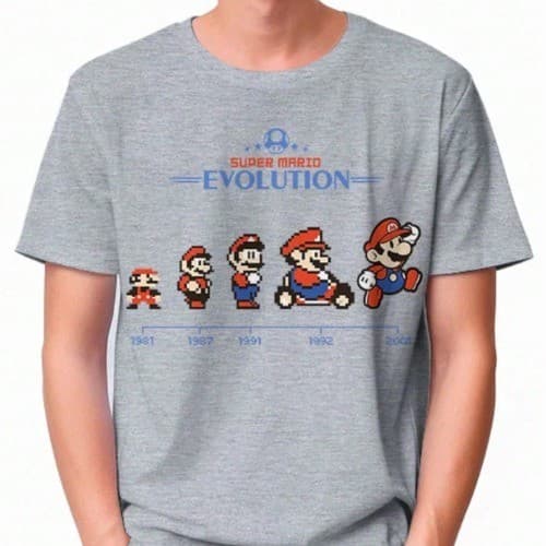 Camiseta Super Bross Evolution Blusa Camisa Unissex 100% Algodão Lançamento