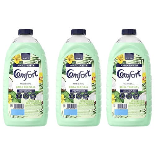 3 Comfort Amaciante Tradicional Brisa Tropical 1,8L