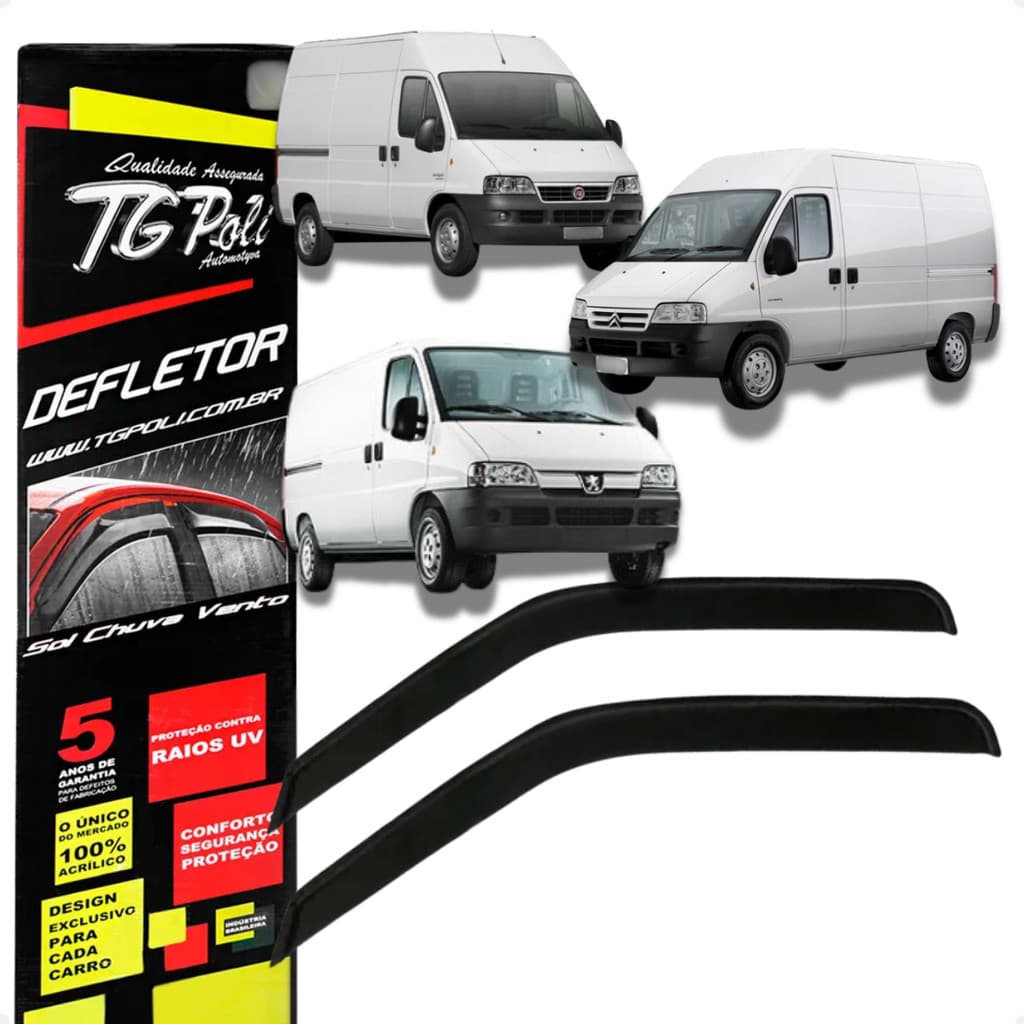 Jogo de Calhas de Chuva Defletores Original TgPoli Ducato Jumper Boxer 1997 A 2017