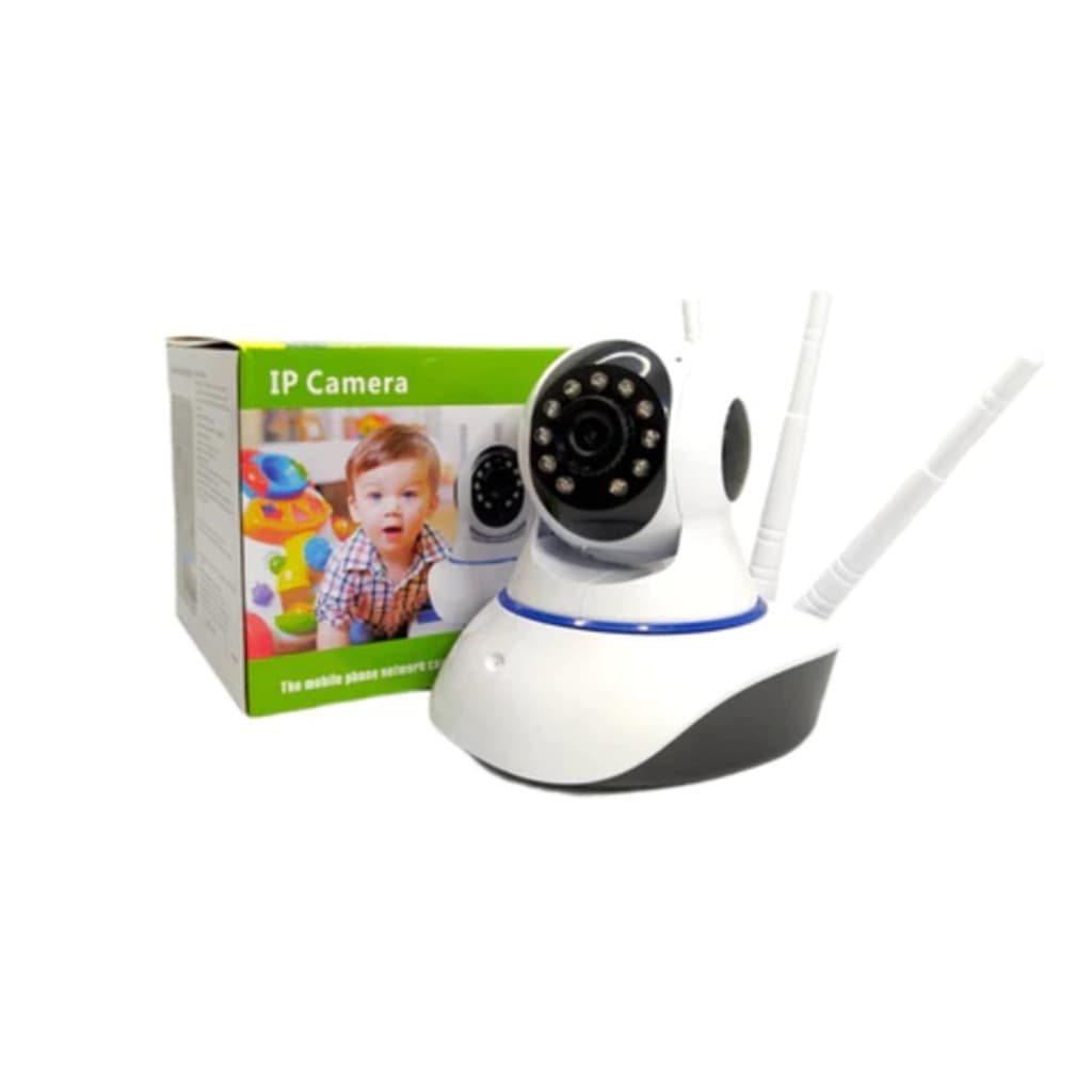 câmera iP robô 3 antenas wifi visão noturna full HD 360º microfone áudio babá eletrônica robozinho sem fio app yoosee
