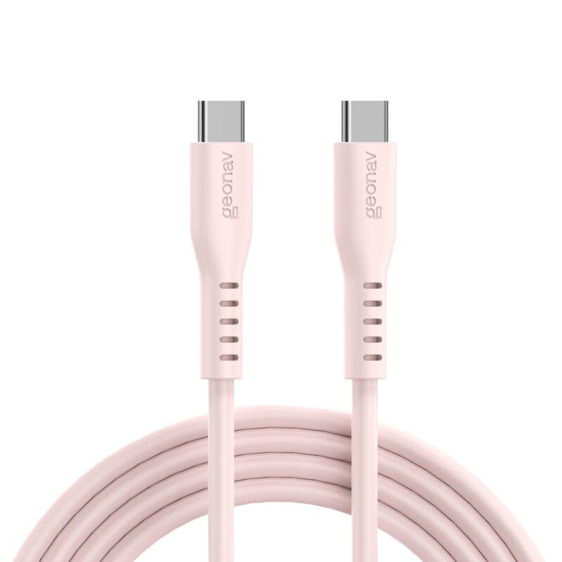 Cabo em silicone USB-C Para USB-C 1,5m  Rosa ESC06SPK Geonav
