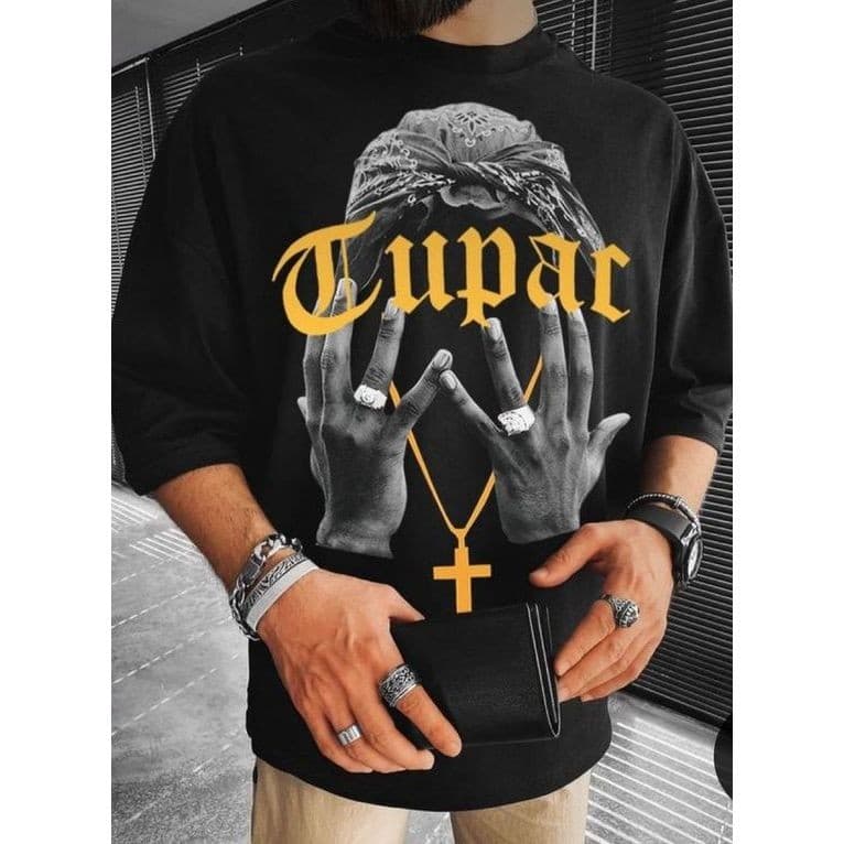 Camiseta Oversized Rapper Tupac 2pac Gangster