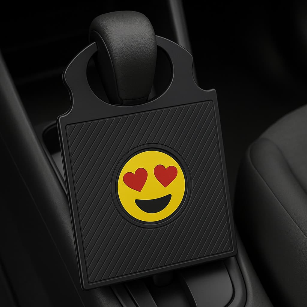 Lixinho Carro Universal Chaveiro - Preto e Emojis Diversos - Porta-luvas, Lixeira Portátil, Organizador Veículo