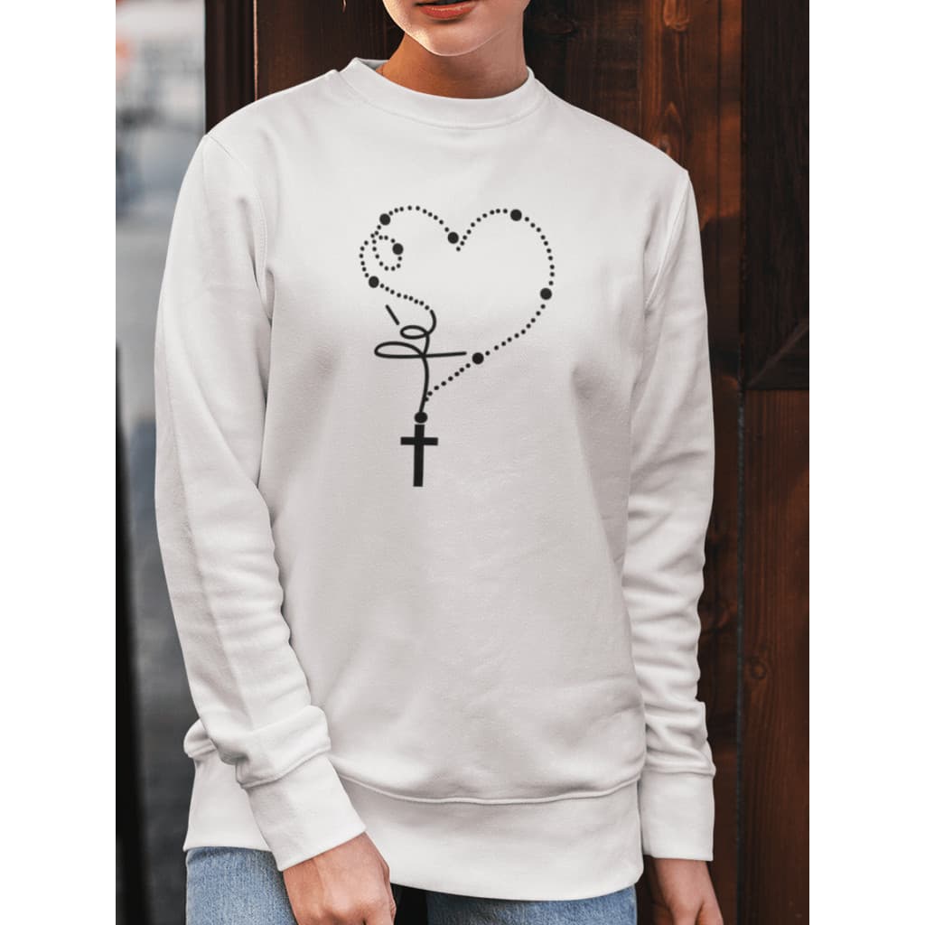 Moletom Fé Terço Jesus Agasalho Feminino Casaco Blusa De Frio Blusão Flanelado