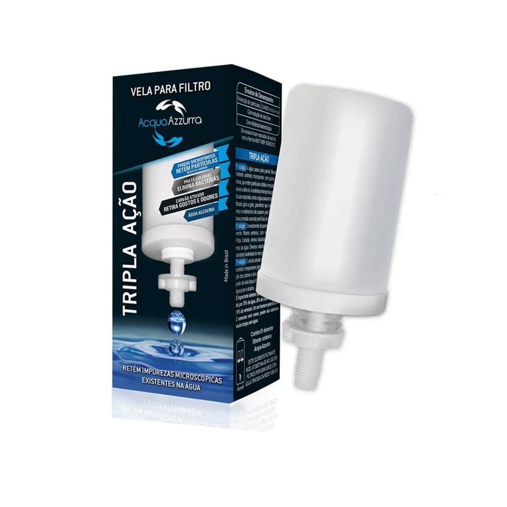 Vela Filtro Barro Tripla Ação Alcalina PREMIUM Eleva PH