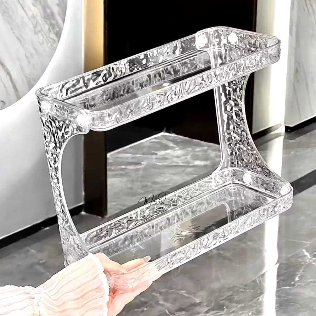 Organizador 2 Andares Multiuso Em Acrílico Suporte De Mesa Maquiagem Banheiro - Envio 24hrs!