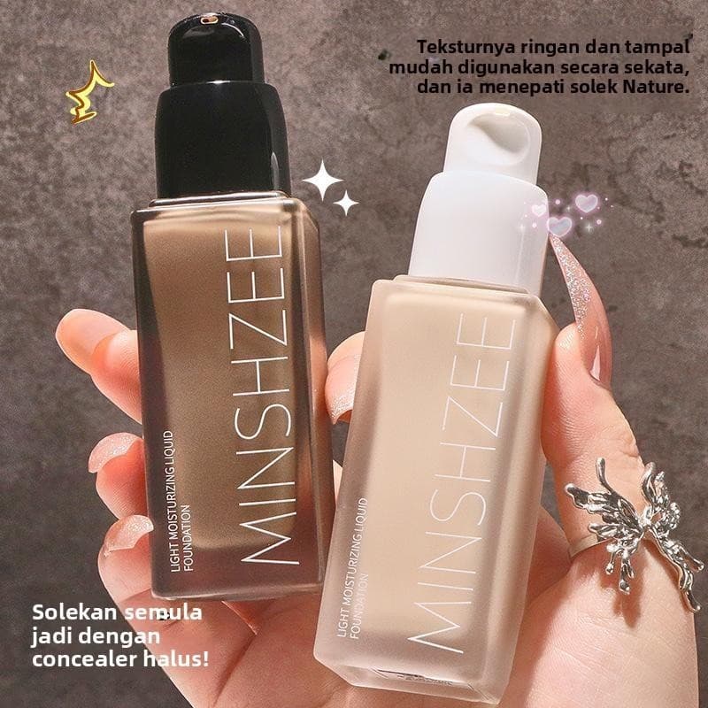 Base Líquida Cintilante, MINSHZEE, Corretivo, Poros Invisíveis, Base de Longa Duração, Maquiagem de Base 30g, Maquiagem