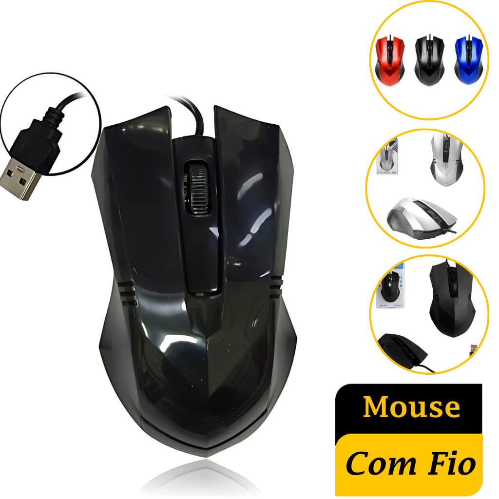 Mouse C/fio Lehmox Modelo Ley-26 Original 1600dpi USB Simples Barato