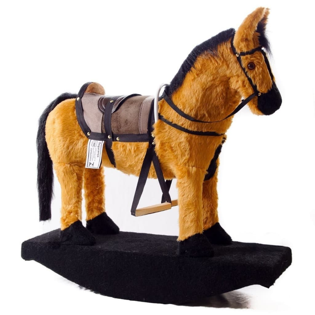 Cavalo Cavalinho Ponei De Balanço Brinquedo Madeira Pelúcia