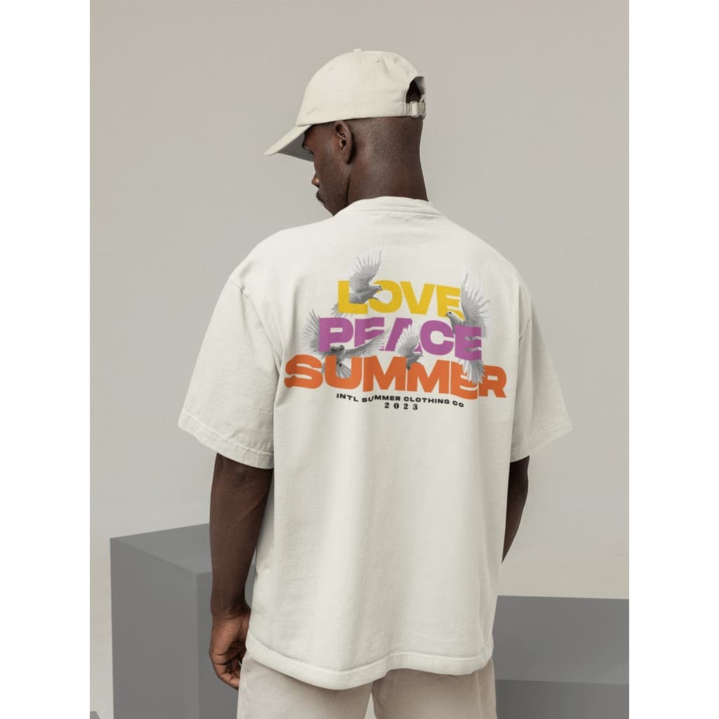 Camisa Camiseta Oversize Streetwear Masculino e Feminino Treino e Dia a Dia Preto e Off Whte Estampado - ESTAMPADO