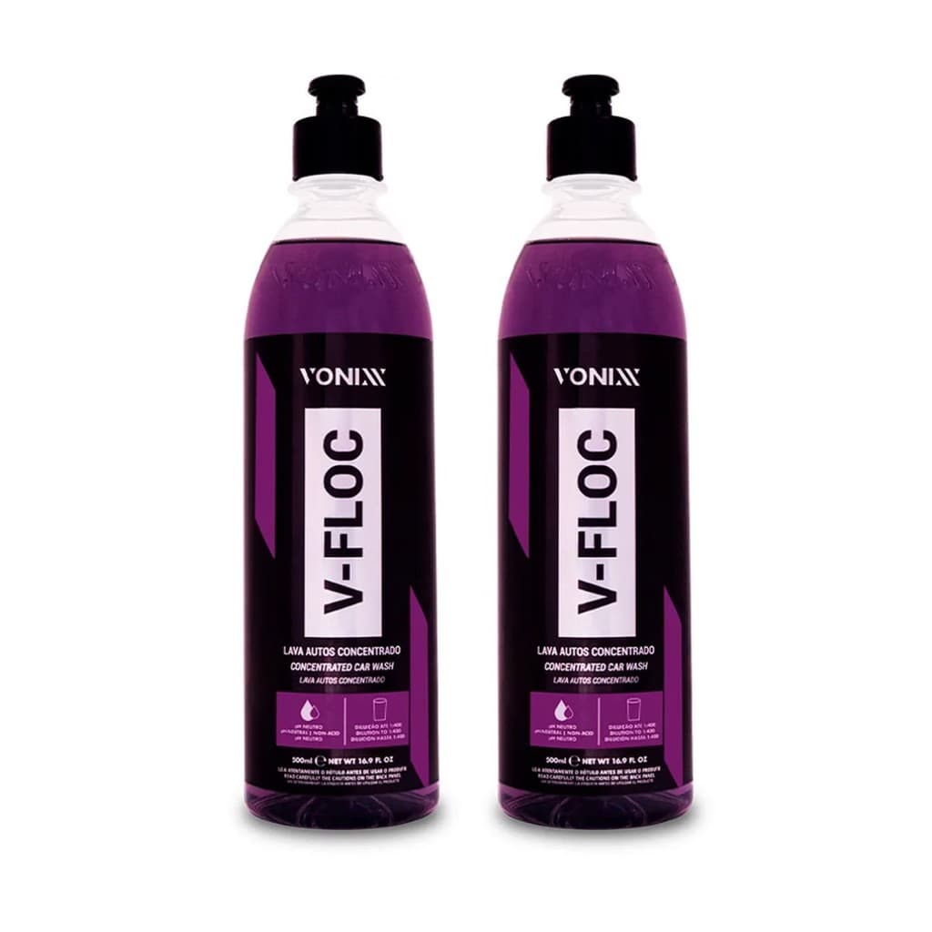 Kit com 2 Shampoo Automotivo V-floc 500ml Vonixx