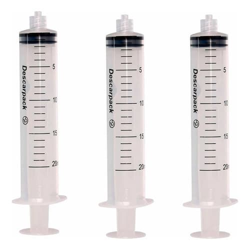 20un Seringa 20ml Descartável Bico Luer Lock Anvisa
