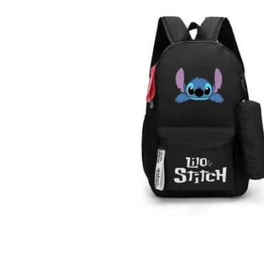 Mochila com estojo escolar personagem stitch casual unissex