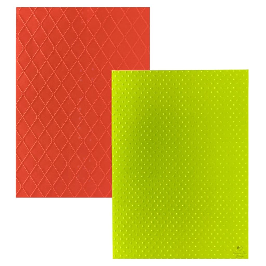 Kit Placa Textura Relevo A4 Scrapbook Losango Poá Bolinha