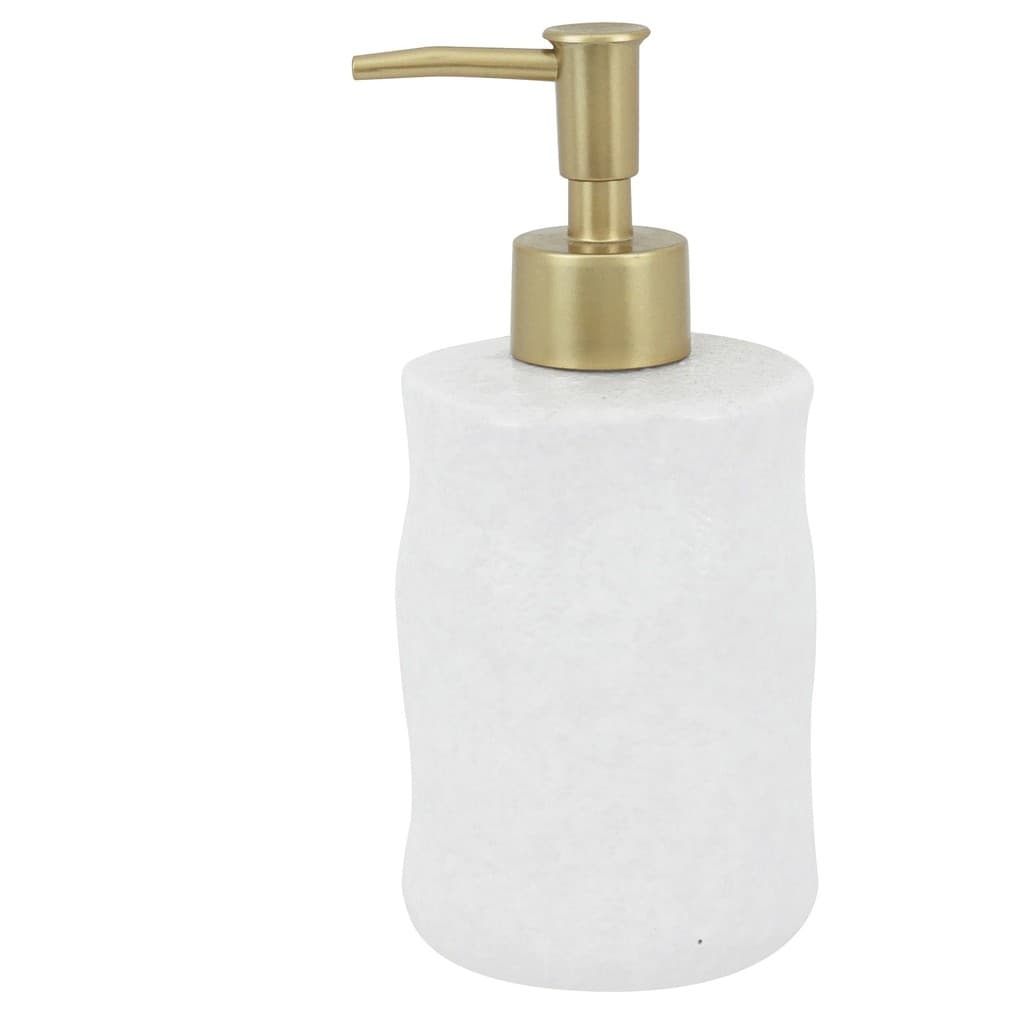 Porta Sabonete Líquido Banheiro de Cerâmica Orgânico Branco