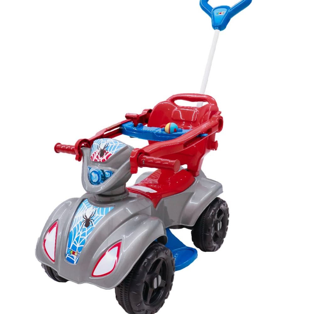 Quadriciclo infantil Carrinho de Passeio Infantil com Pedal e Empurrador - Marca KENDY