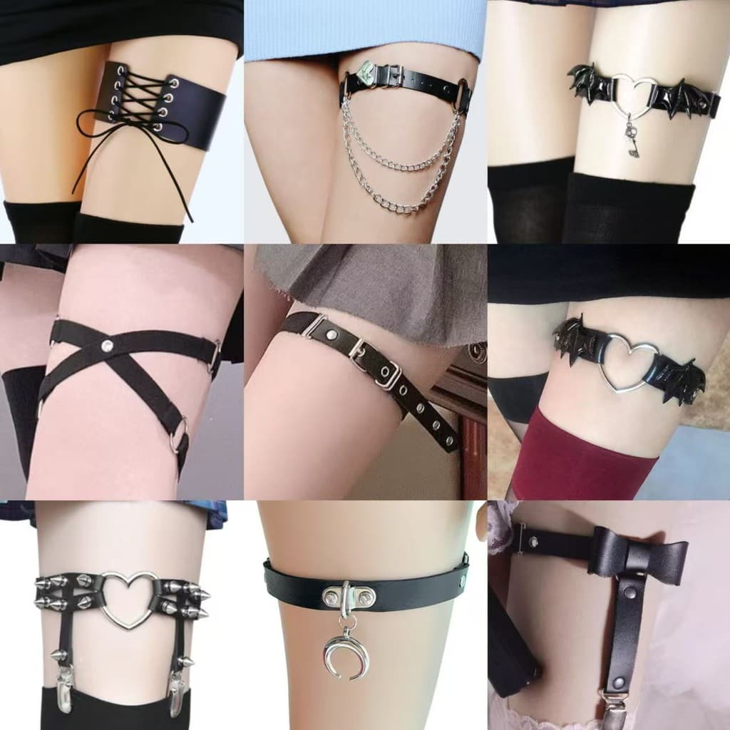 Anel De Coxa De Couro Com Rebite Estilo Punk Gótico Para Mulheres , Acessórios De Joias Corporais