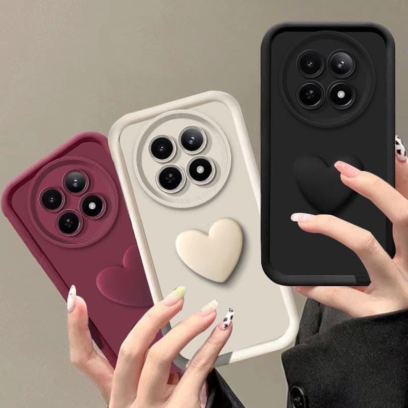 Para Realme 12 13 11 4G 5G 12X 12 Lite Plus 5G 8 Pro 10 11X 7i Capa De Silicone Macio 3D Love Heart Telefone 13 12 Pacot