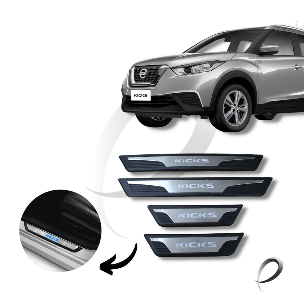 Soleira Carro Kicks Com Led 4 Soleiras Kicks Carro