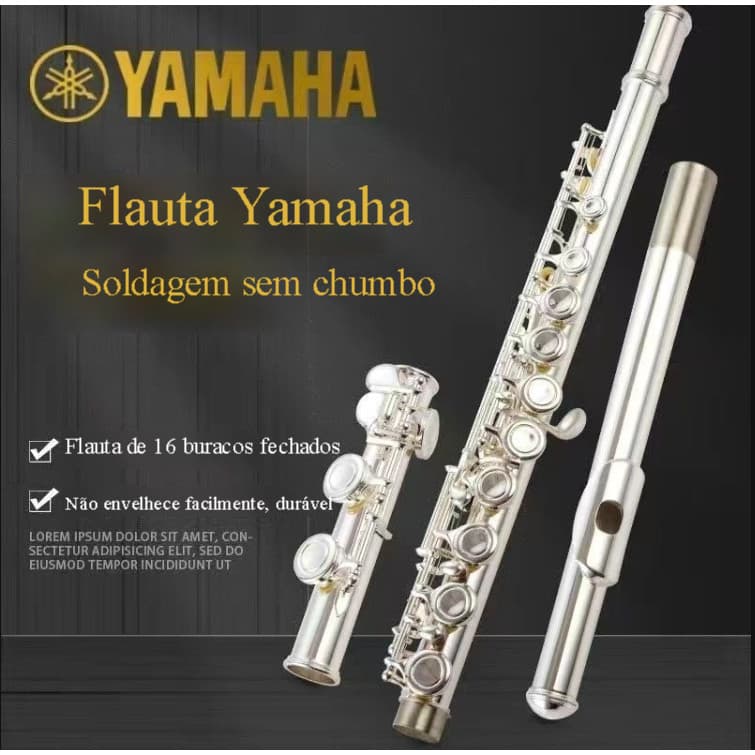 Flauta chave YAMAHA YFL-211SL C 16 furos fechados/17 furos banhados a prata instrumentos musicais portáteis de grau prof