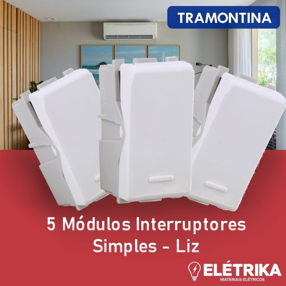 Kit 5 Módulos Interruptores Simples Liz - Tramontina