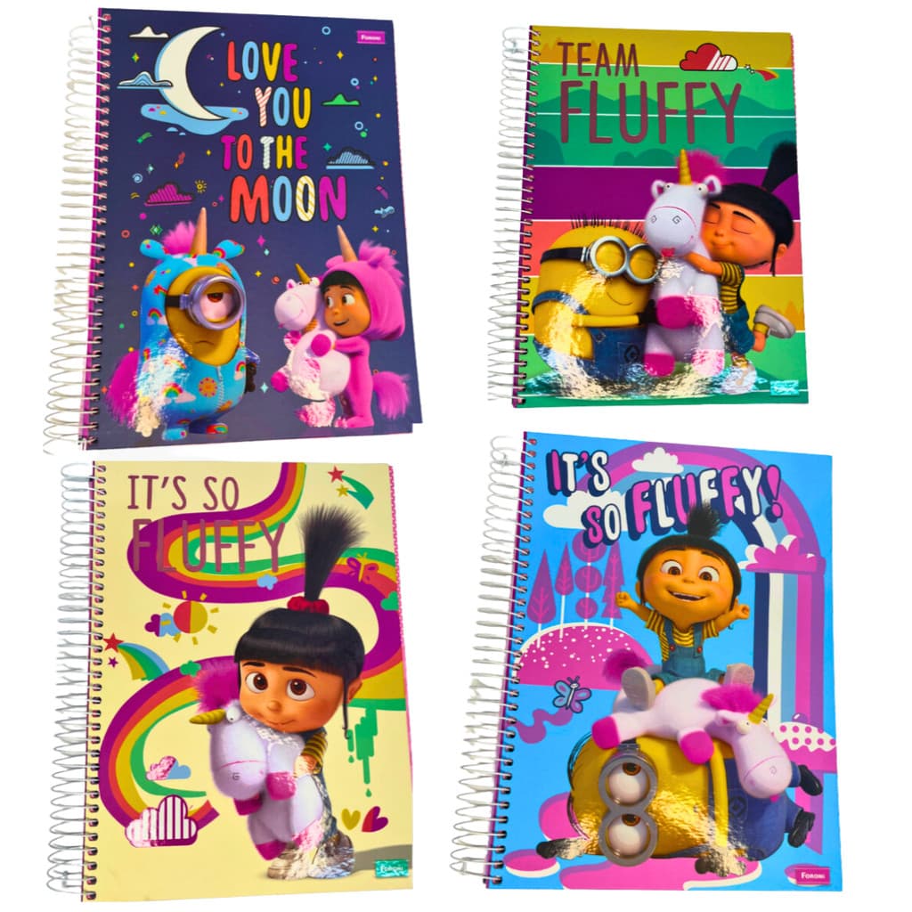 Caderno Capa Dura Minions 10 Matérias 200 Fls - Foroni