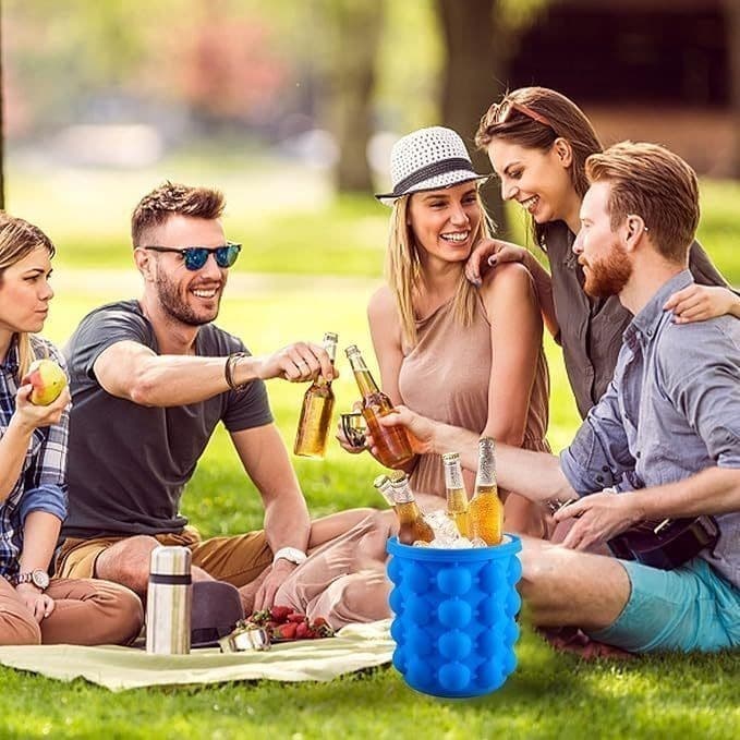 Balde Pegador Cooler Armazena Cubos Silicone Gelo Bacia Fazer Tigela Bebida Rápido Térmico Geladeira