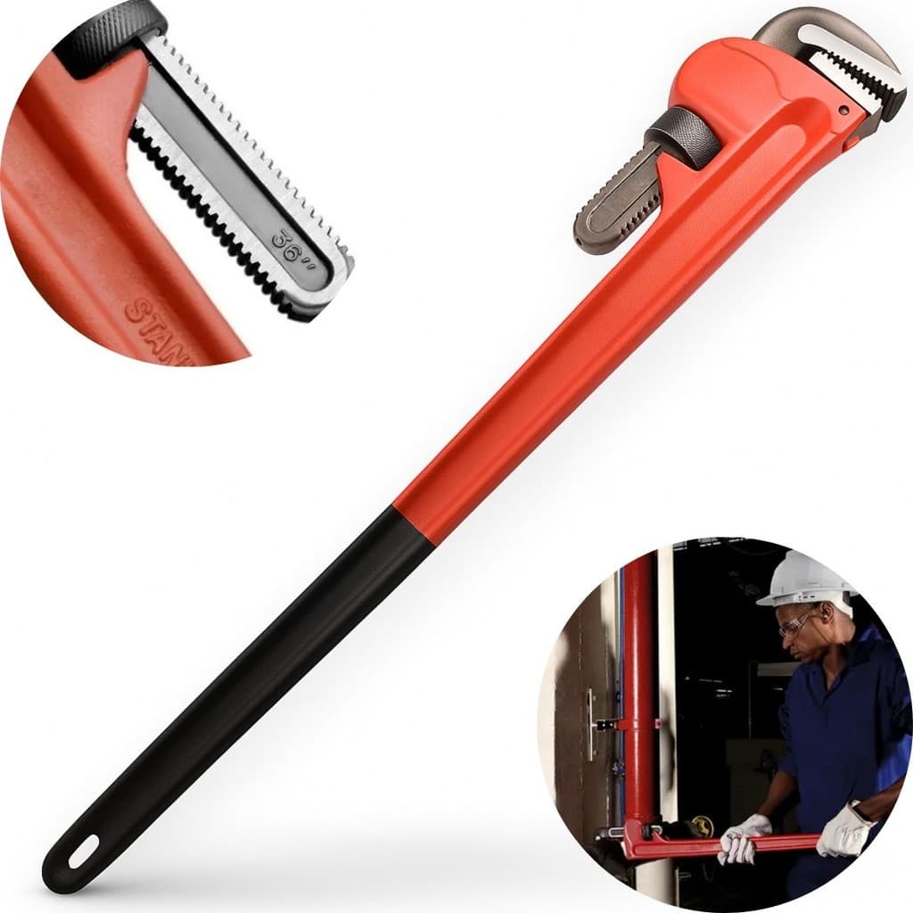 Chave Grifo De Cano Inglesa Grande 36 Reforçada Profissional Aço Resistente Americana Boca Ajustável
