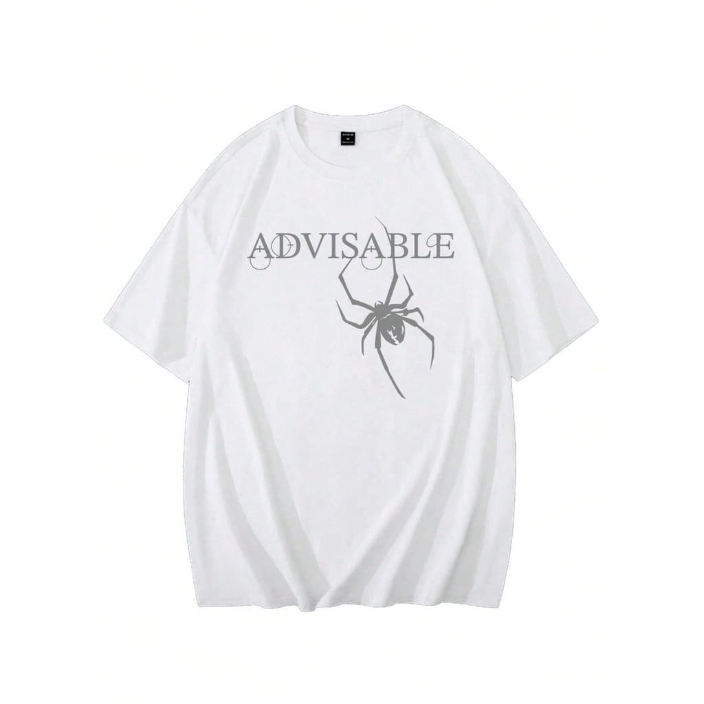 Camiseta Long Line Advisable Estampada Desenho Grafico Aconselhavel Aranha Spider Neutro Life Style Manga Curta Ombro Ca