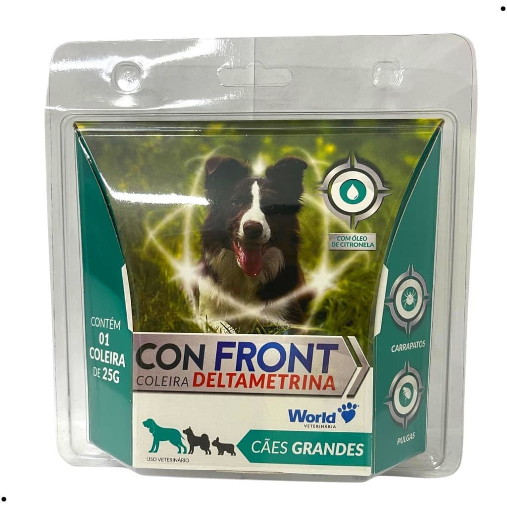 Con Front Coleira Antipulgas e Carrapatos Cães Grandes 60cm