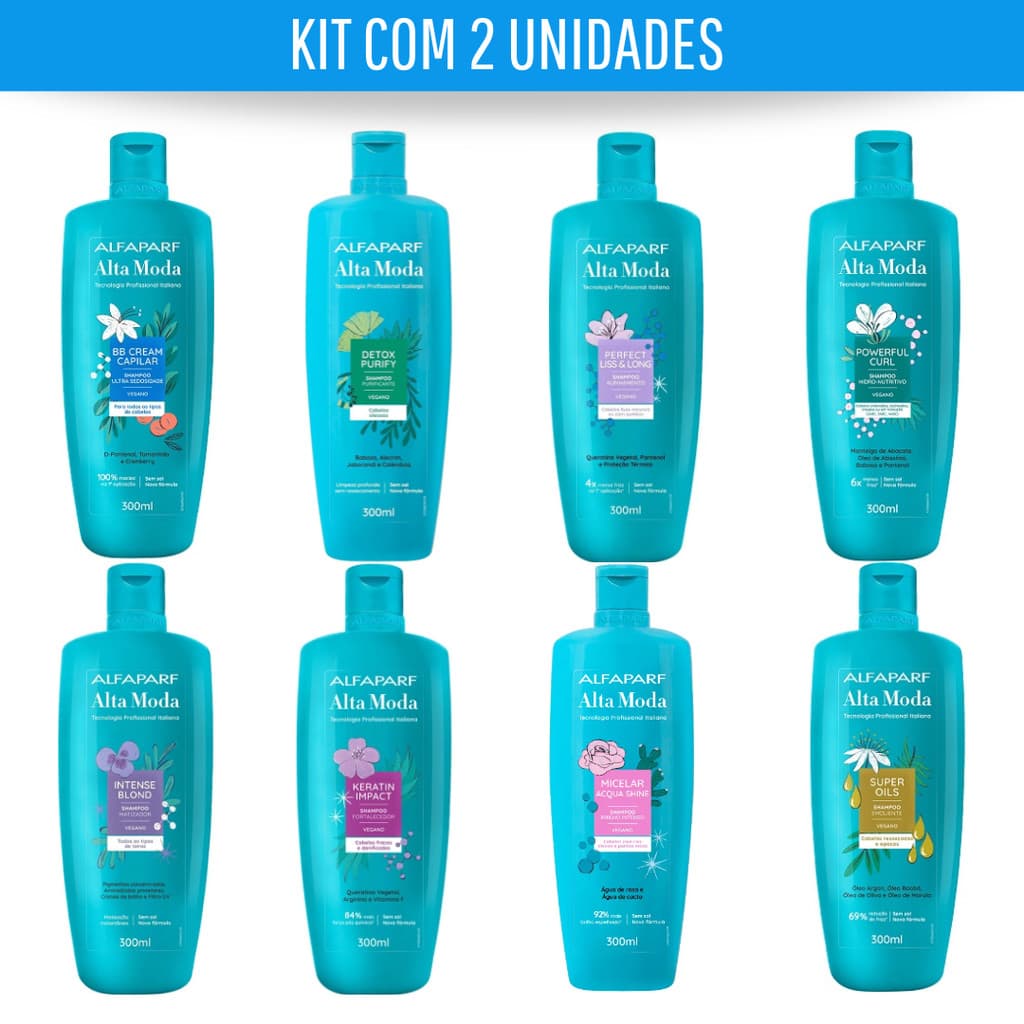 Kit 2 Shampoo Alta Moda Alfaparf 300ml