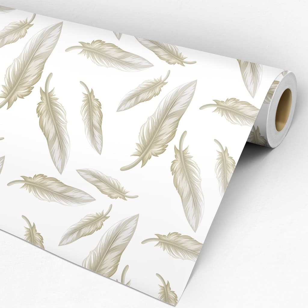 Adesivo De Parede Flores Bege - Papel De Parede Para Sala Folhagem - Papel De Parede Auto Adesivo Flores Bege 1,44m²