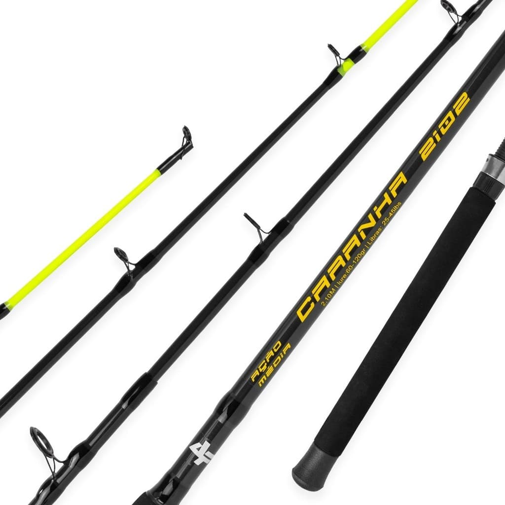 Vara Caranha 2,10m 45lbs Ponta Grossa Para Molinete 2 Partes