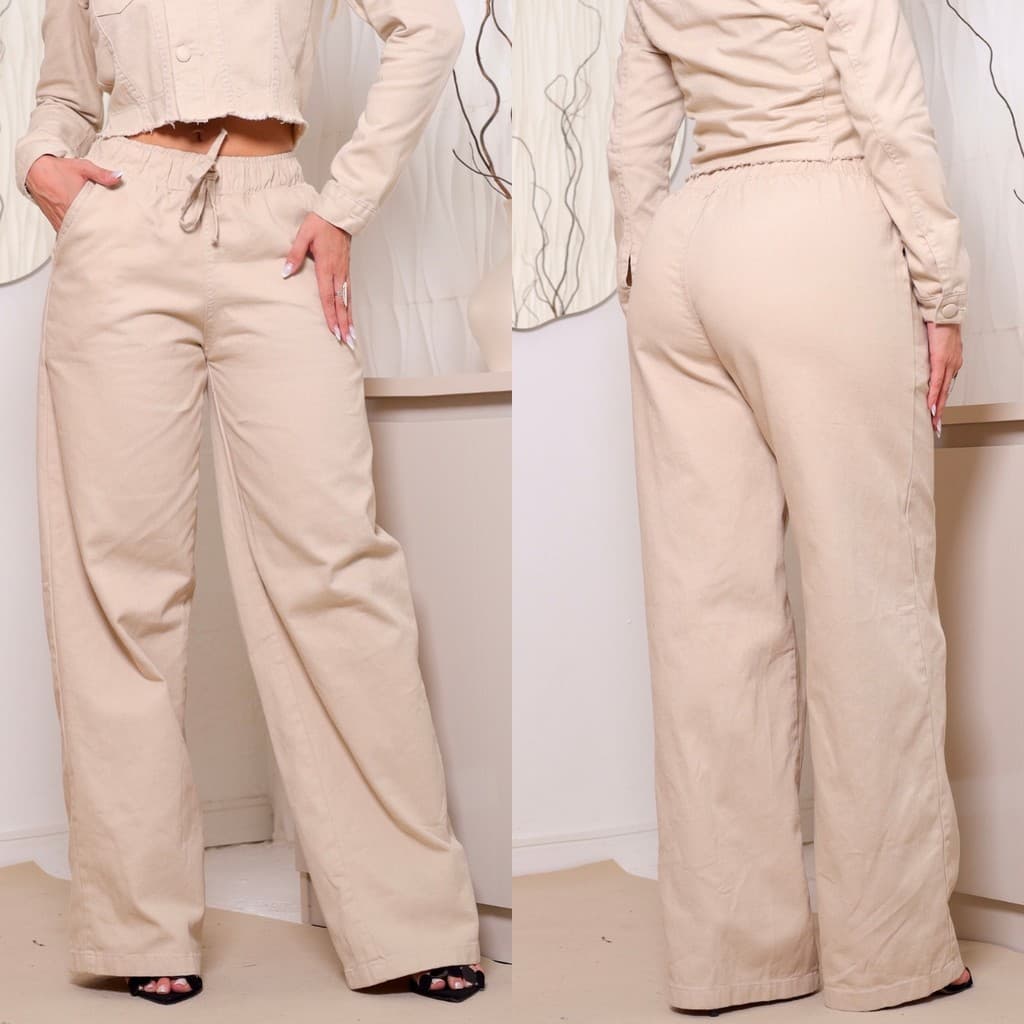 Calça Feminina Wide Leg com Elástico Estilo Solto e Caimento Perfeito