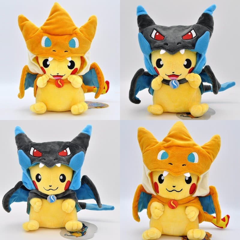 23cm Pokemon Anime Figura Pikachu Cosplay Chapéu Charizard Brinquedos De Pelúcia Boneca Para Crianças Presentes De Natal