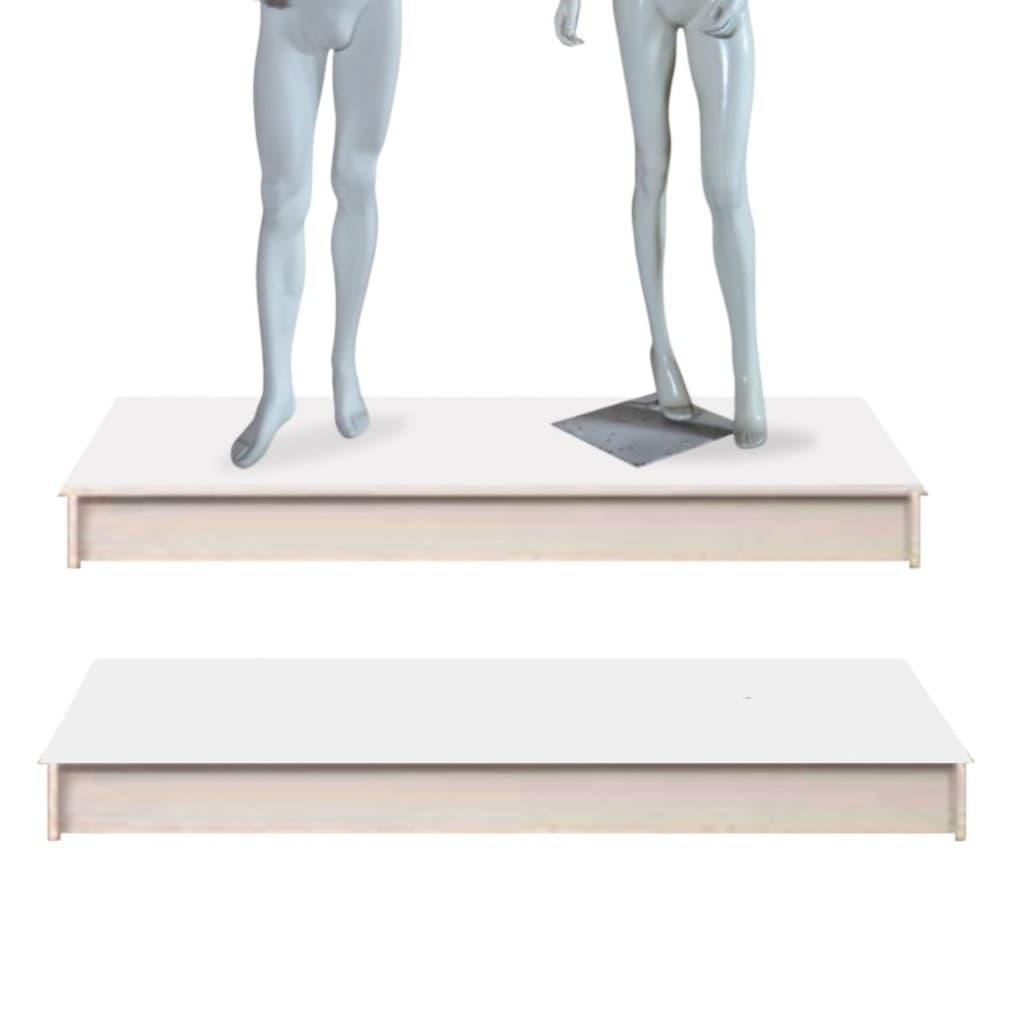 Kit 2 Base Tablado Para Vitrine Lojas MDF Branco 10x50x120cm