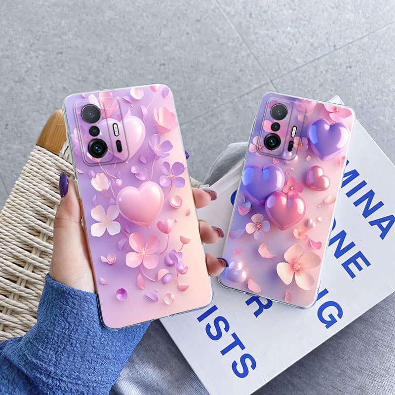 Para Xiaomi 11T 12t Pro Capa À Prova De Choque Gato Fofo Borboleta De Luxo Transparente De Silicone Macio 11 T 12t Mármo