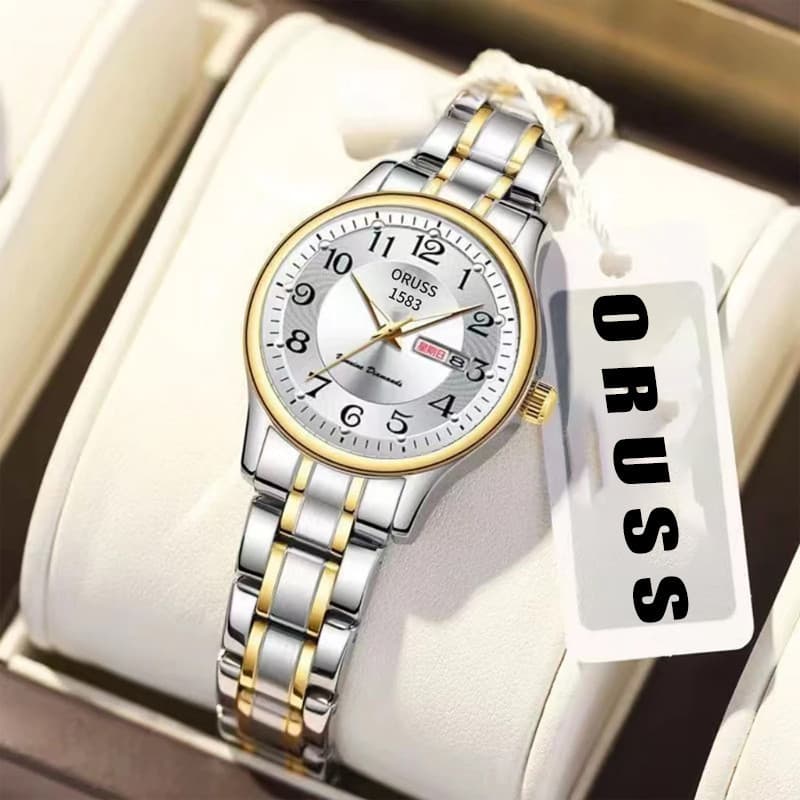 Relógio ORUSS SZ Feminino Aço Inoxidável Dourado – Automático, Quartzo, À Prova d'Água