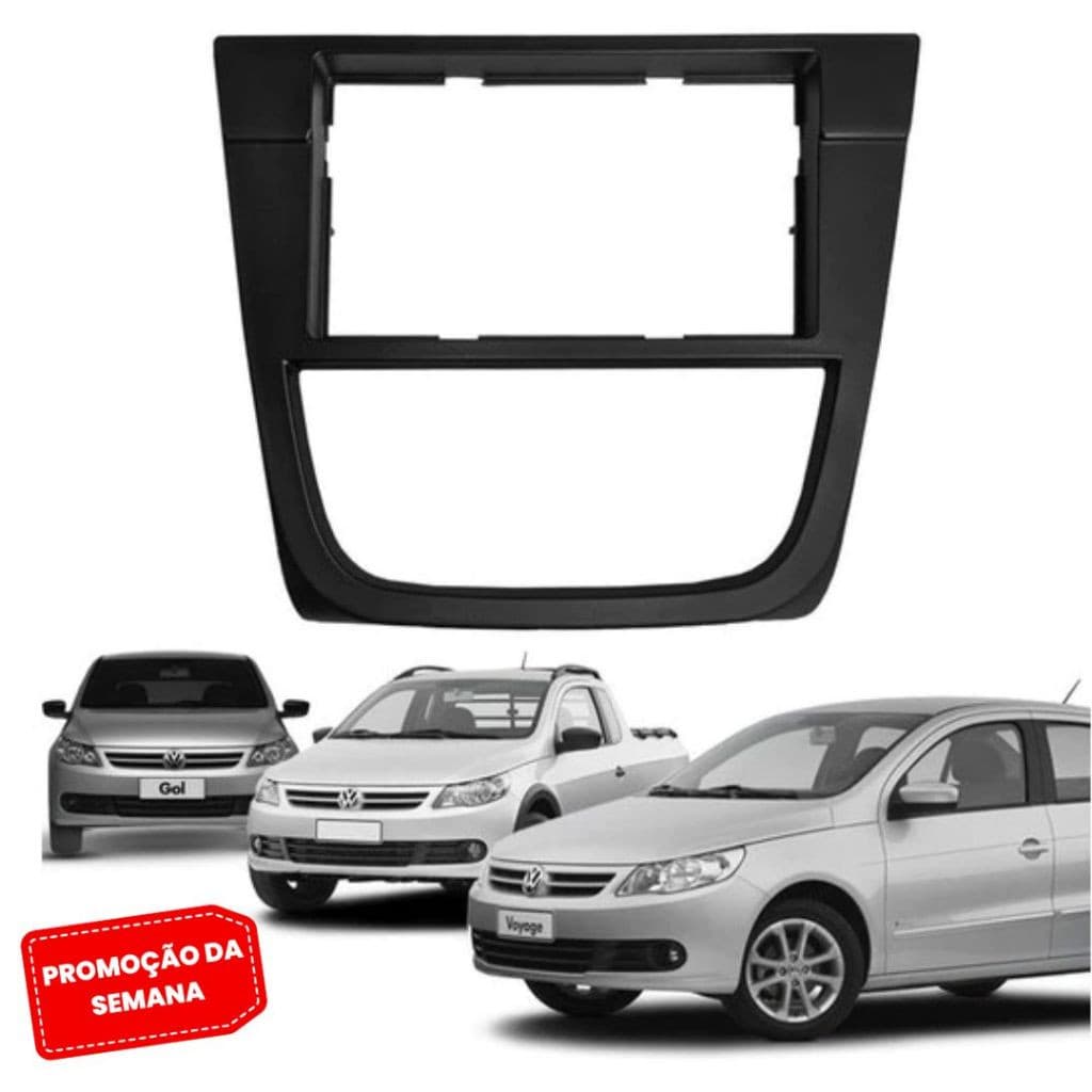 Moldura 2 Din de 7 Polegadas -  Gol Voyage Saveiro G5 2008 á 2012 - Preto