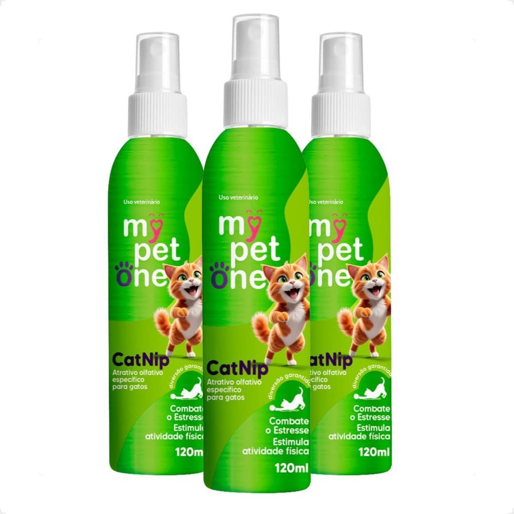 Kit 3 Catnip Liquido Spray Erva-Do-Gato - Mypetone 120 Ml