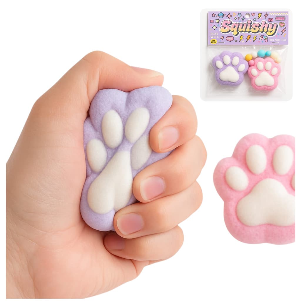 Brinquedo Squishy Sensorial De Aperto De Pata De Gato Com Bola para Alívio De Estresse