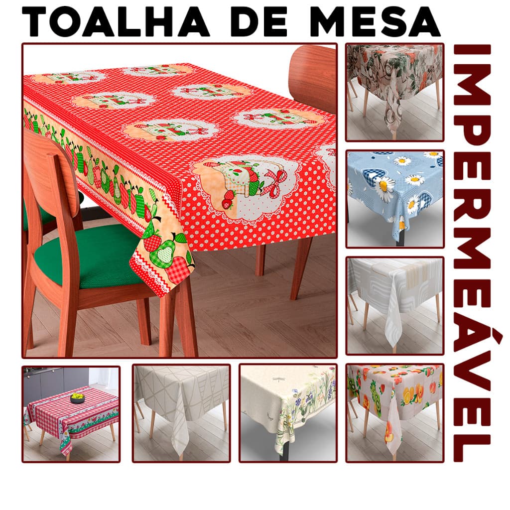 Toalha de Mesa de Plástico Térmica 4,00 X 1,40 Metros Impermeável para Mesas